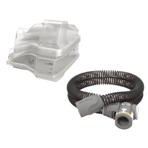 Vista cenital del humidificador y del climateline para airsense s10