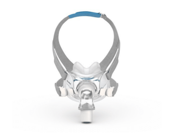Vista frontal de la mascarilla facial airfit f30 de resmed Vista frontal de la mascarilla facial airfit f30 de resmed