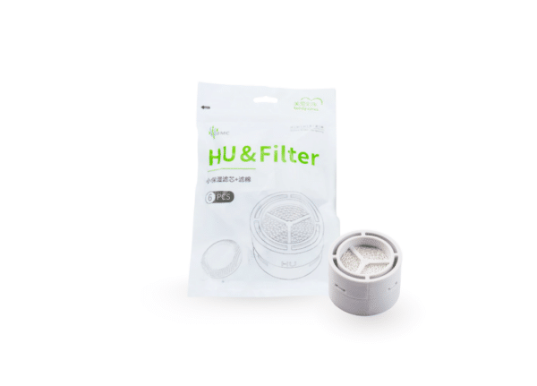 Vista frontal del paquete y de un humidificador y Filtro Vista frontal del paquete y de un humidificador y Filtro