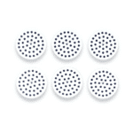 Imagen frontal de 6 filtros de carbón activado de algodón